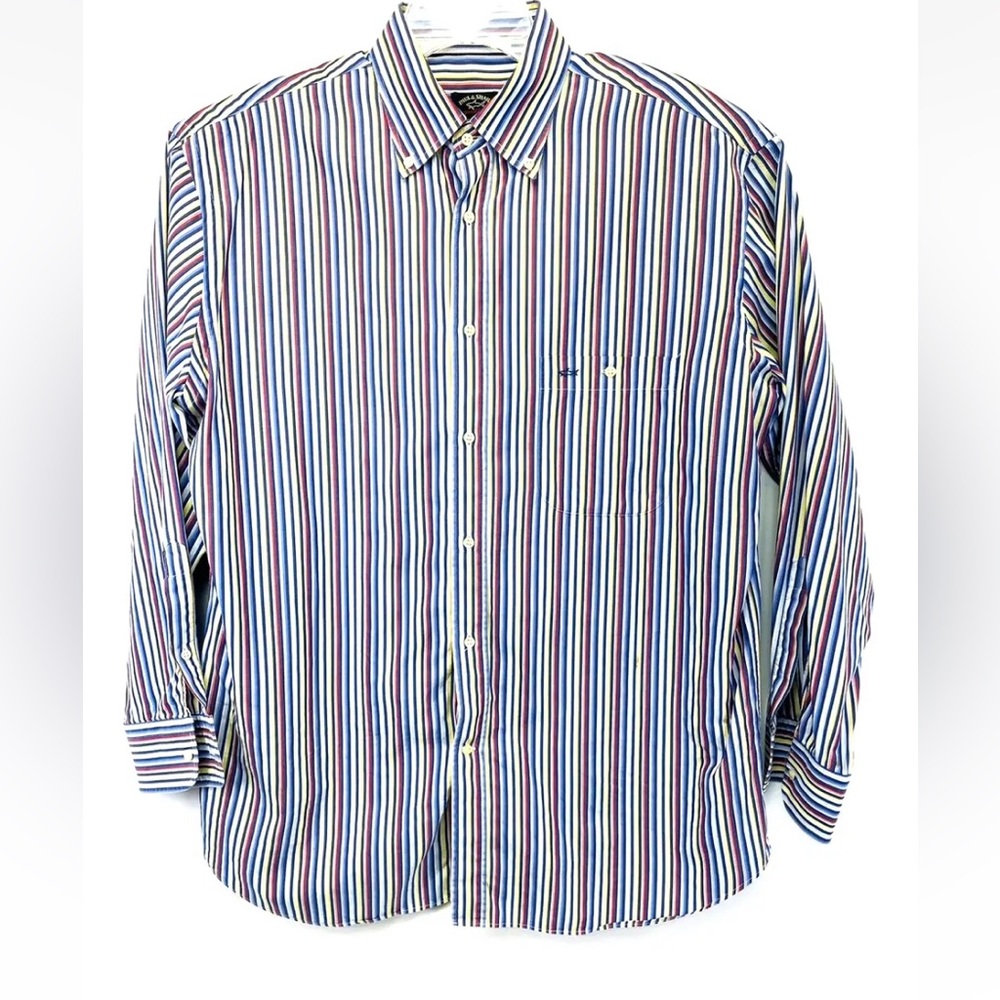 Paul & Shark Mens Sz 43 Multicolored Striped Button Down Shirt (V9)
